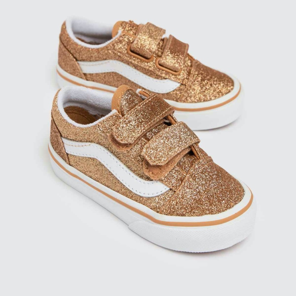 Vans Old Skool V Glitter Skate Kids Shoe